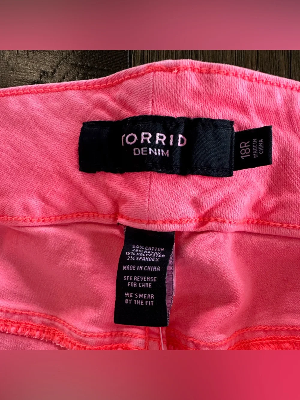 Torrid Women’s Hot Pink Jeans- size 18R - Picture 2 of 4